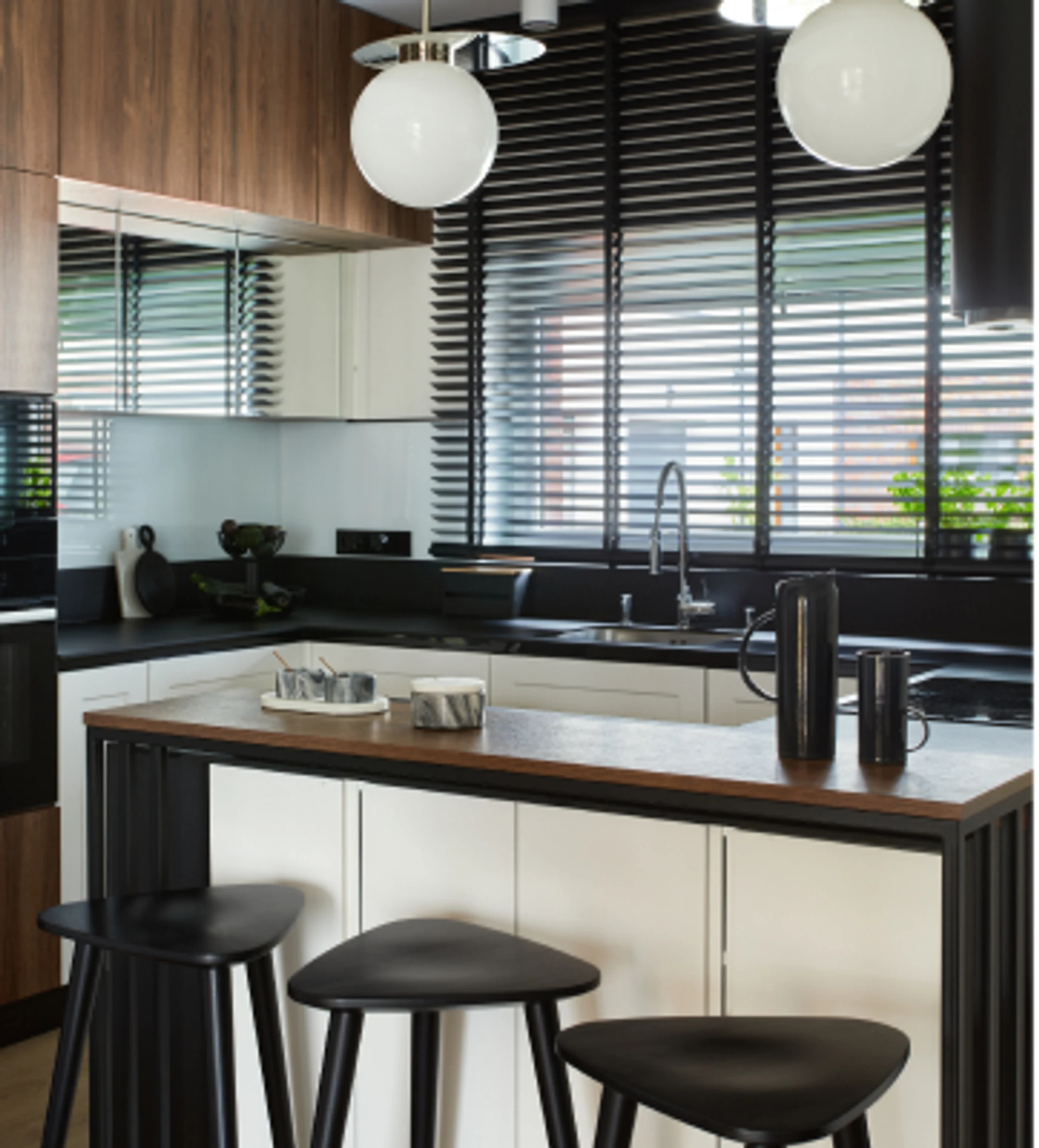 cuisine bois et noir