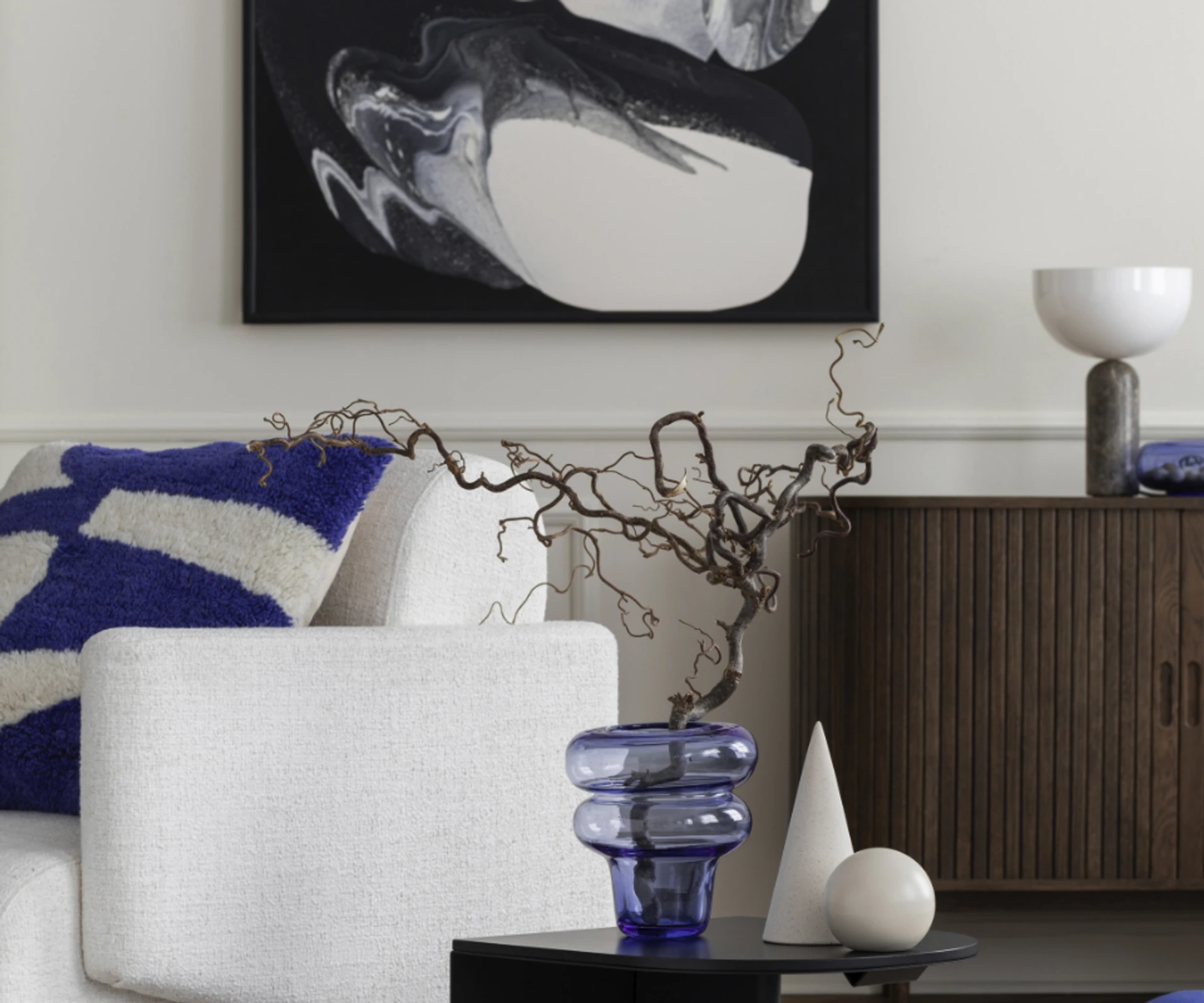 salon bleu moderne